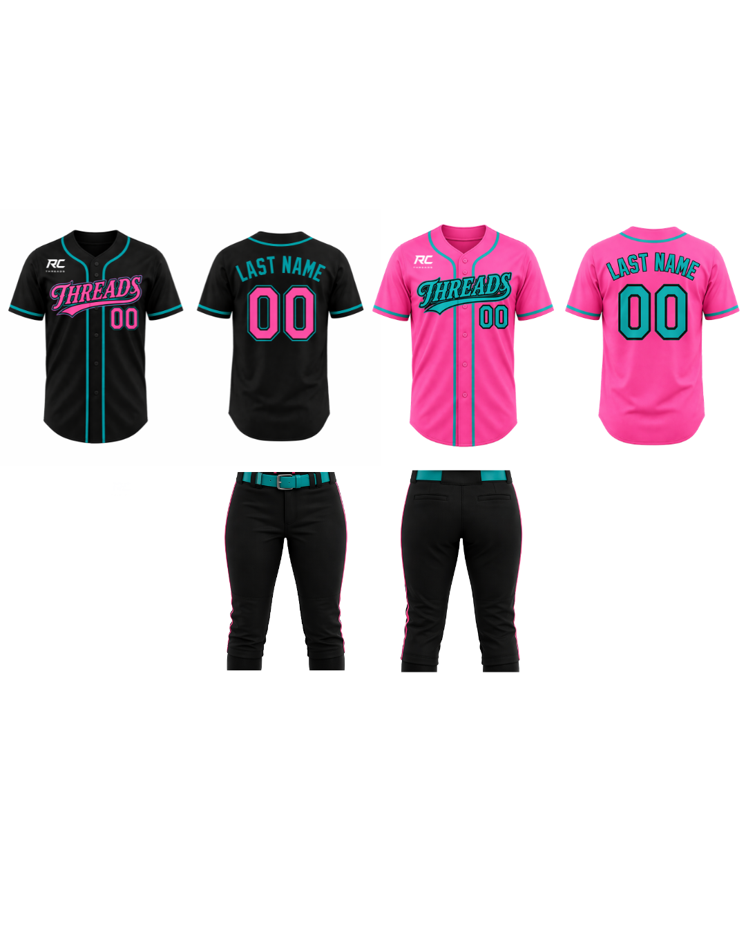 Custom Softball Uniform (Home and Away Tops + Pants)